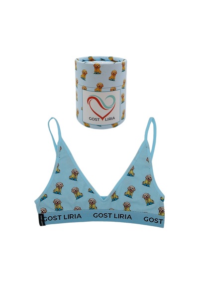 Gost Liria Cute Dog Desenli Kadın Bralet Mavi
