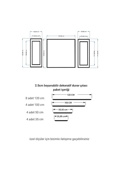 Diecor Boyanabilir Dekoratif Hazır Kesimli Duvar Çıtası Tv Ünitesi Kolay Kurulum Beyaz Tek Ebat Model:xa248