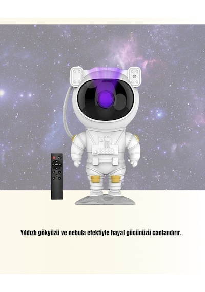 Bluetooth - 409 - Ve Dahili Ses Özellikli Astronot - Flzdgnkr - Projeksiyon Lambası