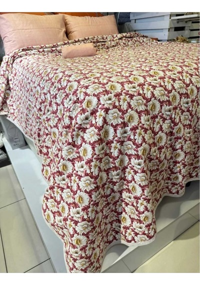 Çiçek Desenli Tek Kişilik Pike 160x240 Cm Zarif, Ferah Ve Konforlu Seçim Renkli