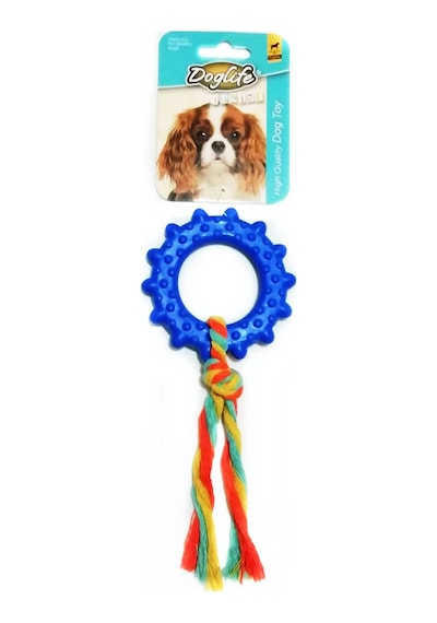 Doglife İpli Tırtıklı Halka 20 CM Küçük Irk ve Yavru Köpek Oyuncağı