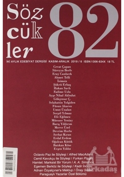 Sözcükler Dergisi Sayı: 82 Kasım - Aralık 2019 Sözcükler Yayınları