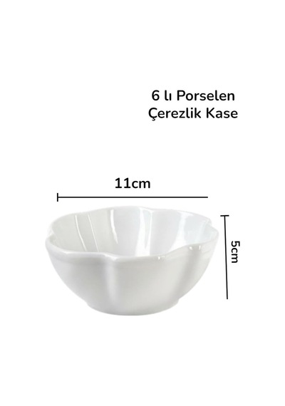 Tr 6lı Porselen Kase Çerezlik Sosluk Flora 11 5cm Diğer
