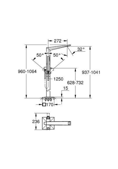 Grohe Allure Brilliant 24422AL0 Yerden Küvet Bataryası Antrasit
