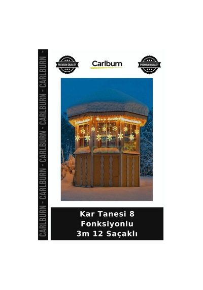 Özel Üretim Yılbaşı Işık Dekoratif Parti Kış Aydınlatma Kar Tanesi 8 Fonksiyonlu 3m 12 Saçaklı