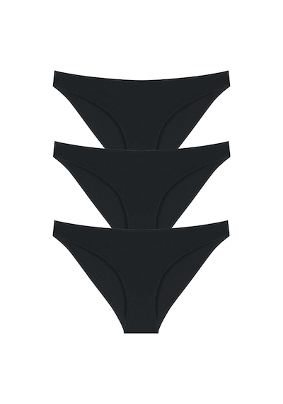 10010 Slip 3'lü Bikini Külot Paketi 10010-v2-siyah Siyah