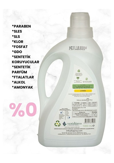 Baproy Bitkisel Çamaşır Deterjanı 1 Litre + Bitkisel Çamaşır Yumuşatıcısı Doğal Lavanta Yağlı 1 Litre 2 L