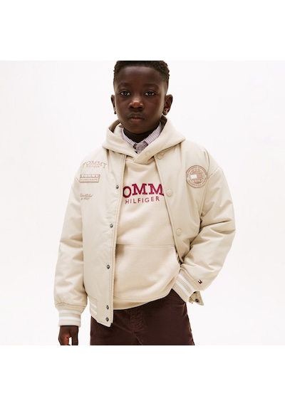 Tommy Hilfiger Padded Graphic Bomber Çocuk Ceket Kb0kb10079 Bej