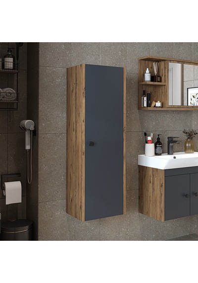 Ada Banyo Dolabı Mat Suntalam 110 Cm Banyo Boy Dolap Atlantik - Antrasit