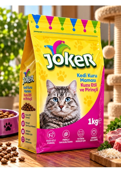 Joker Kedi Maması Kuzu Etli Ve Pirinçli