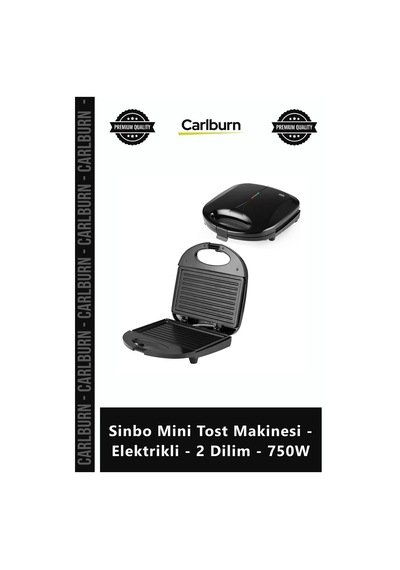 Özel Üretim Kompakt Yapışmaz Plaka Pratik Sinbo Mini Tost Makinesi Elektrikli 2 Dilim 750w