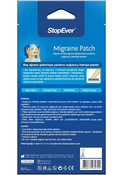 Stopever Migraine Patch - 2X2 Adet