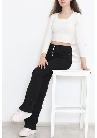 Mokashopin - İspanyol Paça Pantolon Siyah - 12275.1431. 001