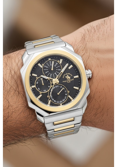Santa Barbara Polo & Racquet Club Gold-gümüş Çelik Kordon Erkek Kol Saati Gold - Gümüş