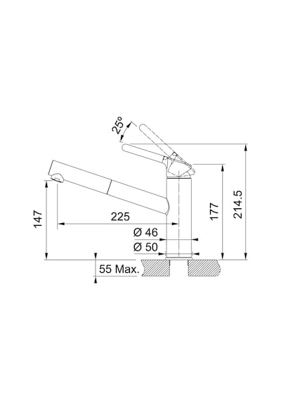 Franke Orbit Doccia Nero Mutfak Bataryası 115.0623.057
