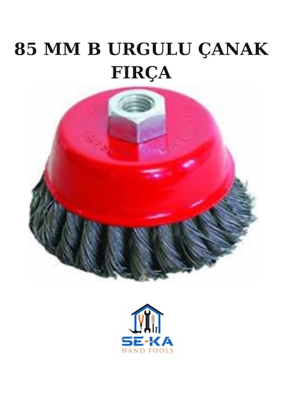 Burgulu Çanak Tel Fırça 85 Mm Spiral Taşlama Uyumlu Pas Temizleme Metal Fırça