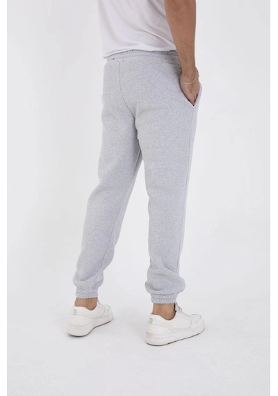 Zenna Tarz Unisex Kışlık Üç İplik Lastikli Eşofman Pantolon - Gri