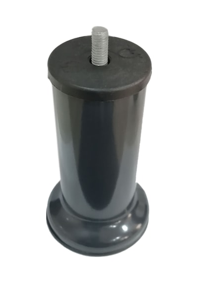 Cateksss 12 Cm Baza Ayağı Koltuk Ayağı Kanepe Ayağı Civatalı 3/8 Kalın Diş Antrasit Gri - 15 Li Paket