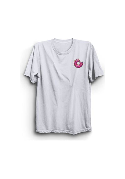 Stoned&Fame Donut Baskılı Unisex T-shirt Beyaz