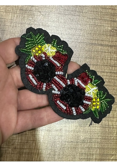 Ütü İle Yapışan Nakış Taş İşleme Gözlük Arma Aplike 11x6 Cm