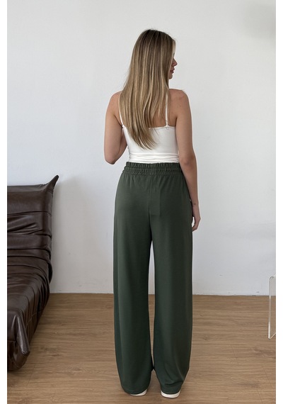 Giysa Kadın Beli Ayarlanabilir Çift Cepli Eşofman Altı Haki - Ms0001418