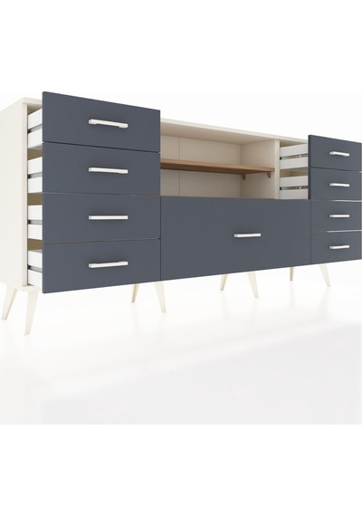 Arges Konsol 2 Raflı 9 Çekmeceli 176x30x83 Aytaşı-çam/antrasit Çam/antrasit Arges Konsol 2 Raflı 9 Çekmeceli 176x30x83 Aytaşı-çam/antrasit Çam/antrasit