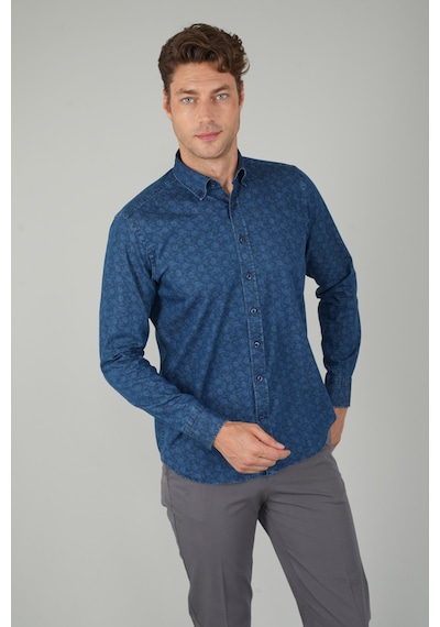 Bisse Uzun Kollu Lacivert Denim Desenli Erkek Gömlek Gmjean252170 D39 Lacivert Bisse Uzun Kollu Lacivert Denim Desenli Erkek Gömlek Gmjean252170 D39 Lacivert