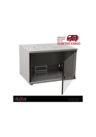 Dorax - 7U Soho Rack Kabinet - Duvar Tipi - Gri Renk - 500X400Mm