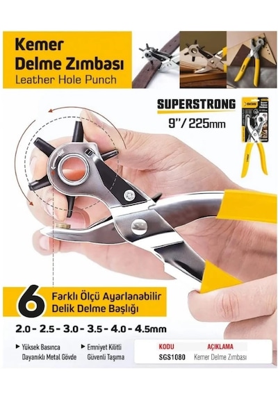 Sgs 1080 Kemer Delme Zımbası Kemer Delici Kemer Delme Pensesi 6 F