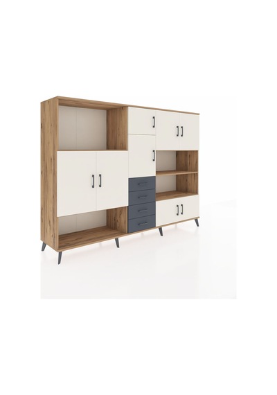 Hyperion Dolap 9 Raflı 4 Çekmeceli 8 Kapaklı 220x44x163 Çam-aytaş Çam-aytaşı/antrasit Hyperion Dolap 9 Raflı 4 Çekmeceli 8 Kapaklı 220x44x163 Çam-aytaş Çam-aytaşı/antrasit
