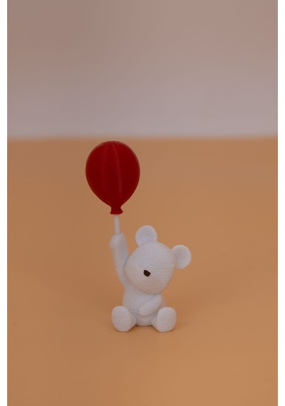 Balon Tutan Oturan Sevimli Romantik Ayı Figürü Sevgililer Günü Hediye Dekoratif Biblo Balon - 822403871