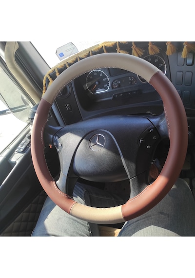 Mercedes Axor 1840 Direksiyon Kılıfı Kahverengi Krem