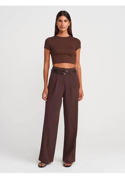 Dilvin 31104 Modal Crop Top-açık Kahve Açık Kahve