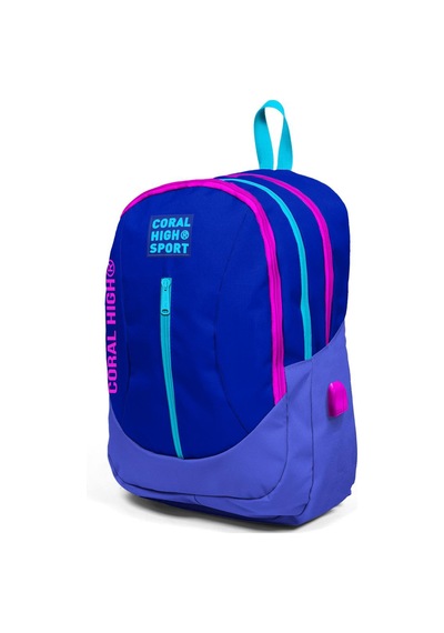 Coral High Sport Lavanta Usb Şarjlı Kulaklık Çıkışlı Dört Bölmeli Sırt Çantası