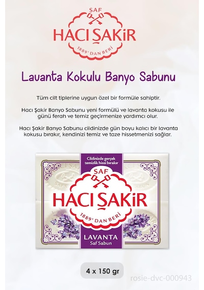 Colgate Misvak Özlü Diş Macunu 75 ML + Hacı Şakir Lavanta Kokulu Banyo Sabunu 4 x 150 G + Rosie