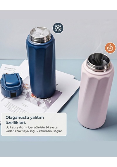 Waterh Boost Akıllı Termos Hidrasyon Takibi Yapan, Yalıtımlı 0,71l / 24oz Akıllı Şişe Açık Pembe