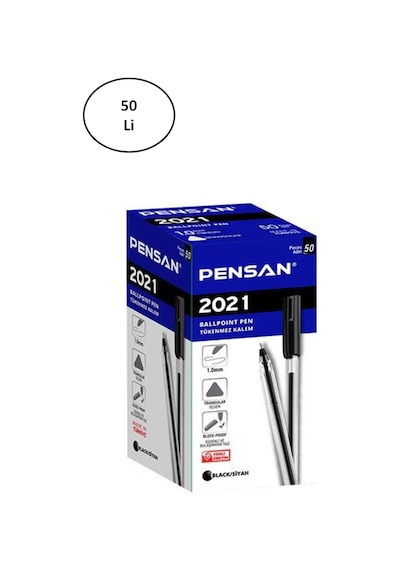 Pensan Tükenmez Kalem Pe2021 Siyah 12'li