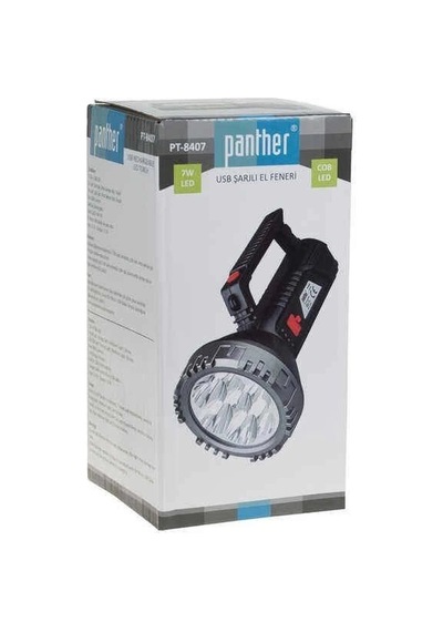 Panther Pt-8407 Usb Şarjlı Max 1000 Lümen 7 Led + Cob Led El Fen
