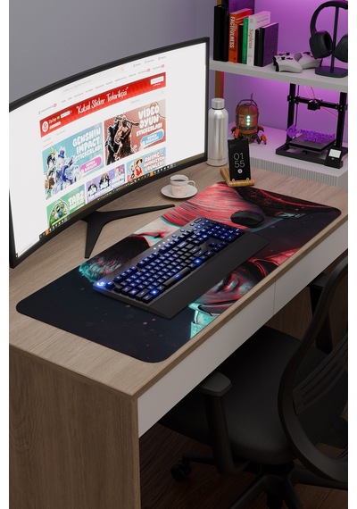 Wolfenstein Kaymaz Dikişli Kauçuk Oyuncu Mousepad V3 - 90x40 Xxl Gaming Mouse Pad Fare Altlığı