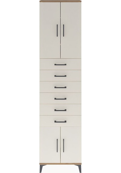 Arges Dolap 3 Raflı 6 Çekmeceli 4 Kapaklı 60x30x243 Çam-aytaşı Çam