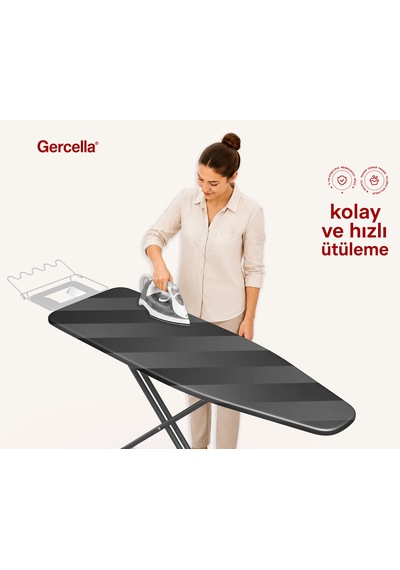 Hediyeli Nirvana Grey Ütü Masası Kılıfı Bezi Örtüsü Açık Gri