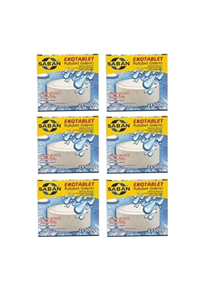 Saban Nem Alıcı Rutubet Giderici Yedek Tablet 6'lı 2 X 500 Gram Natural