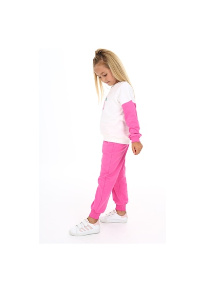 Toontoy Kids Toontoy Kız Çocuk Garni Önü Yazı Baskılı Eşofman Takım Açık Fuşya
