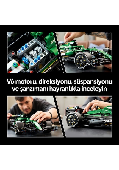 LEGO® Technic Aston Martin Aramco AMR25 F1® Araba 42240 - Yetişkinler için Diferansiyel İçeren Model Yapım Seti (1547 Parça)