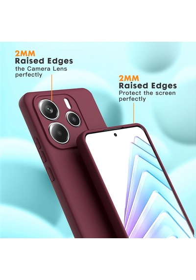 Xiaomi Redmi Note 14 Kılıf Korumalı Silikon + Ekran Koruyucu Cam