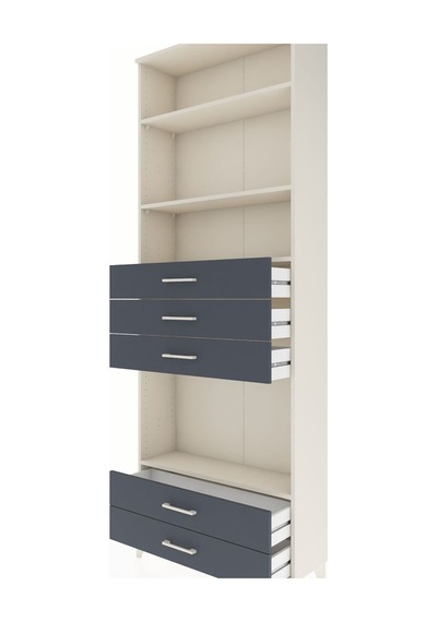 Arges Dolap 4 Raflı 5 Çekmeceli 88x30x243 Aytaşı-antrasit Aytaşı