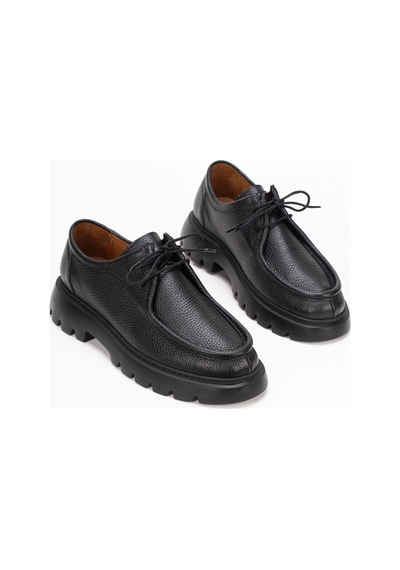 Fame Step Hakiki Deri Erkek Casual Ayakkabı +4.5 Cm Boy Uzatan Kalın Taban Günlük Bağcıklı Comfort Vicenza siyah
