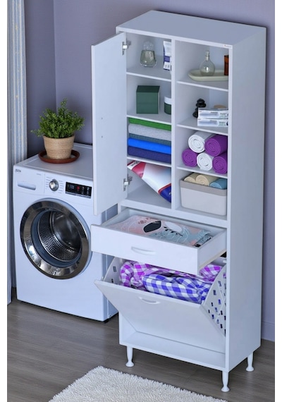 Eliusta Rule Sepetli Banyo/mutfak Dolabı 65 Cm Genişliğe Sahip 65x171x32,5 Cm Bir Sepetli Beyaz Dolap Beyaz Eliusta Rule Sepetli Banyo/mutfak Dolabı 65 Cm Genişliğe Sahip 65x171x32,5 Cm Bir Sepetli Beyaz Dolap Beyaz