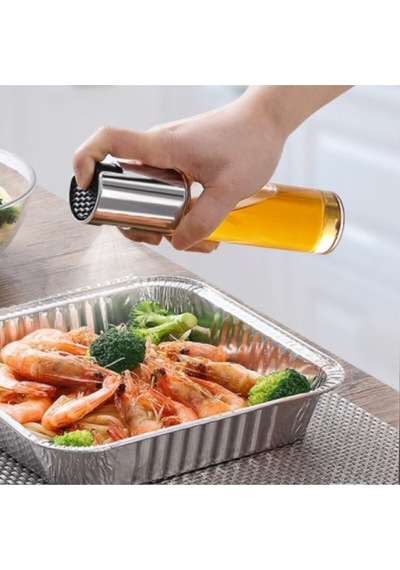 100 Ml Çok Amaçlı Spreyli Cam Şişe Sızdırmaz Yağdanlık Airfryer Sirke Yağ Püskürtücü Dağıtıcı Gümüş Diğer