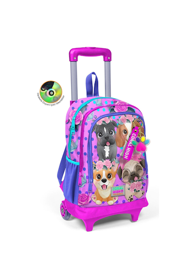 Coral High Işıklı Tekerlekli Pembe Köpek Çekçek Okul Çantası - Kız Çocuk